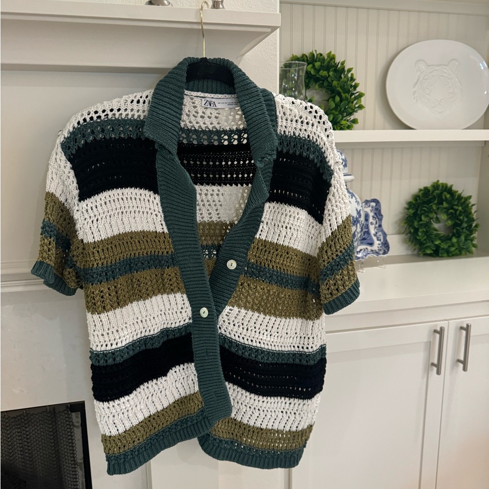 Zara Striped Knit Cardigan